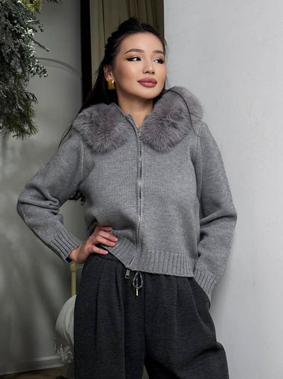 Seame - Alison faux fur Jacket Black S