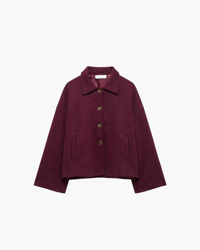 SEAME - Briana - Stylish Women's Coat with Long Sleeves for Autumn Comfort Burgundy XS