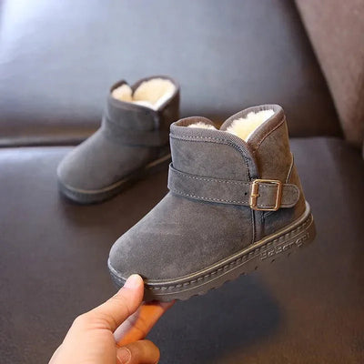 SEAME - Chloe Kids Snow Boots with Buckle Gray 23