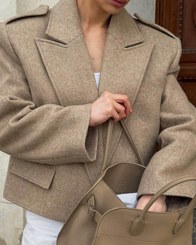SEAME - Claude Blazer with Shoulder Pads Grey L
