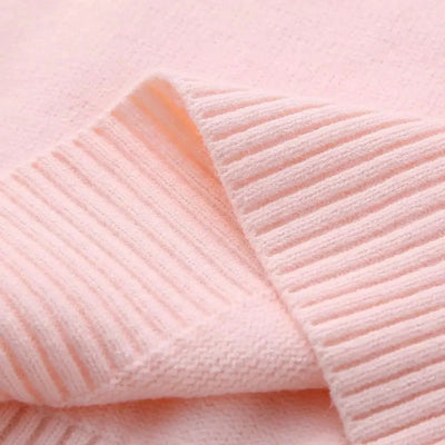 SEAME - Edlyn - Cozy Autumn Women's Sweater with Ribbed Trim & Soft Blended Material Pink XL