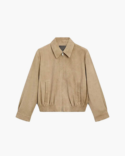 SEAME - Emily Suede Bomber Jacket Beige XS