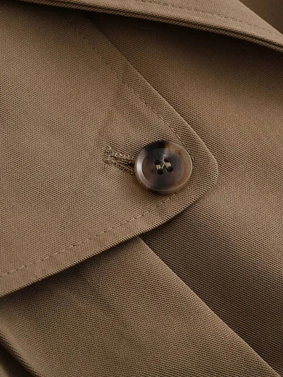 SEAME - Emma - Women's Cropped Trench Coat with Lapel Collar & Belted Cuffs Light Brown