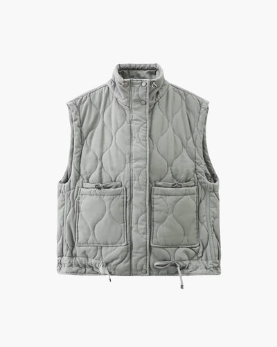 SEAME - Fiona Quilted Padded Vest Creme XS