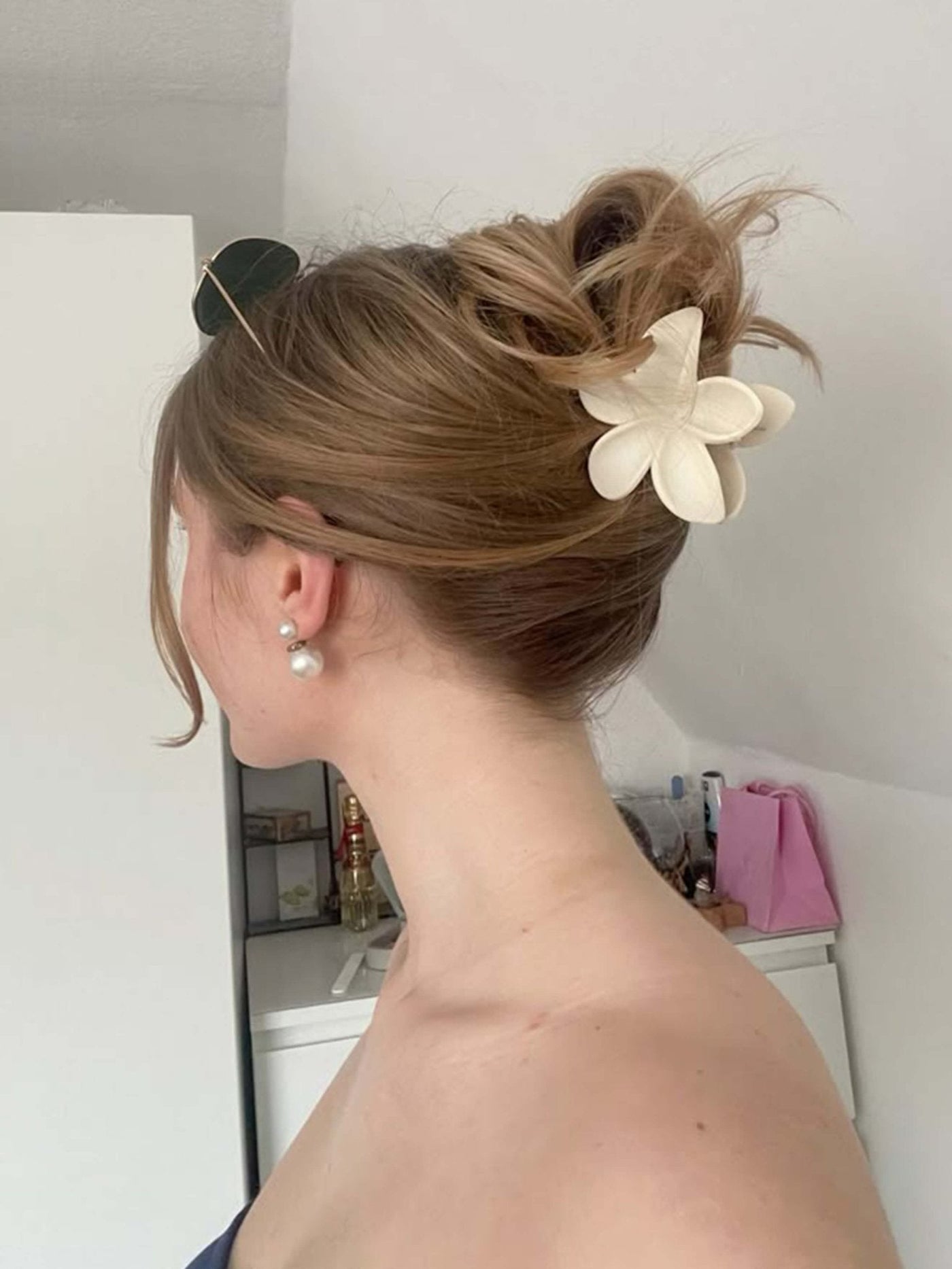 Seame - Floral Hair Claw White Regular