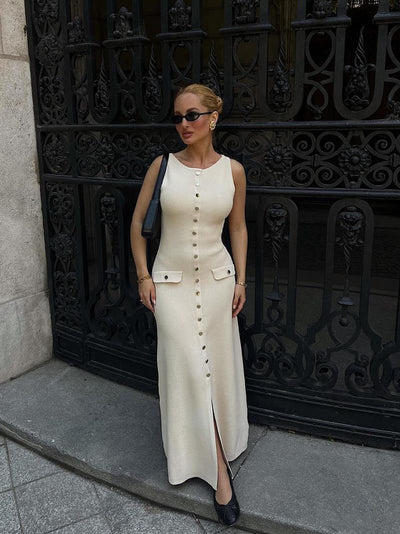 Seame - Georgia Maxi Dress Beige S