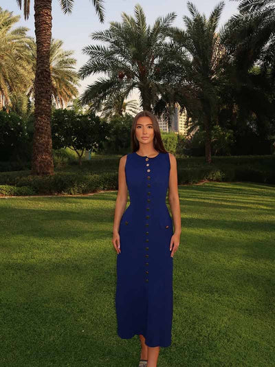 Seame - Georgia Maxi Dress Navy S