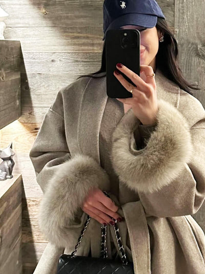 Seame - Grace Faux Fur Coat Black S