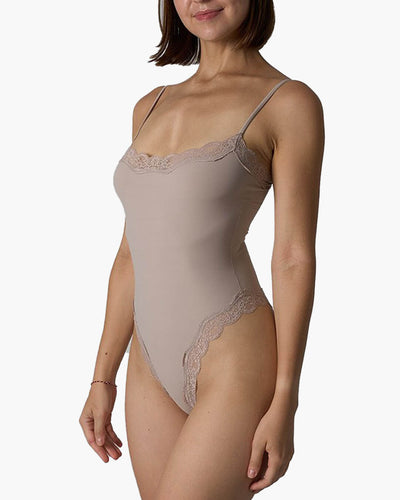 SEAME - Isla Lace Wireless Bodysuit Taupe S