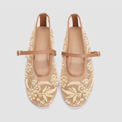SEAME - Juliana Mesh Flat Shoes White 35