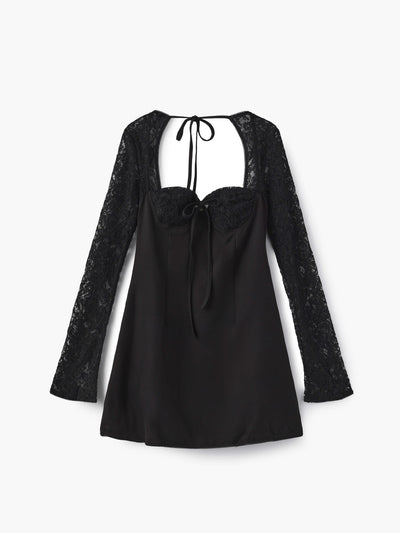 Seame - Louise mini dress with lace details black XS