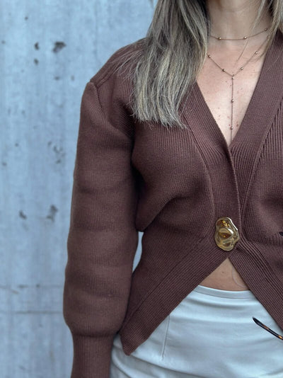 Seame - Lyra Knitted Cardigan Brown S