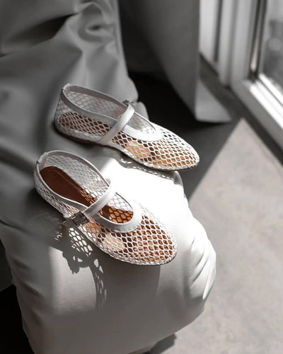 SEAME - Margaux Mesh Ballet Flats Black 36