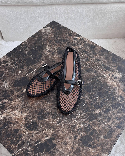 SEAME - Margaux Mesh Ballet Flats White 37