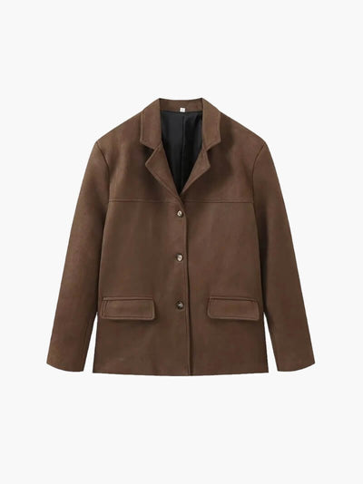 Seame - Matilda faux suede Jacket Dark Brown S