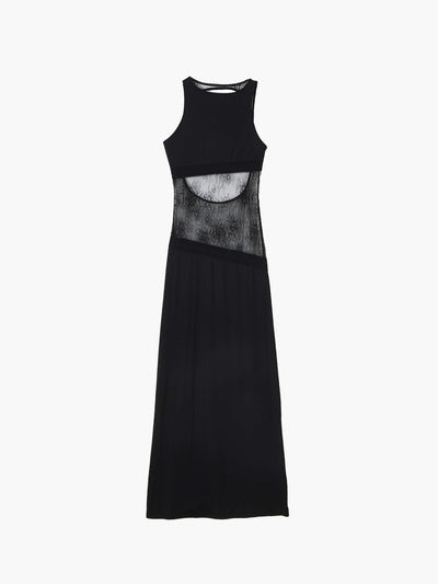 Seame - Nieve Maxi Dress with lace details Black S