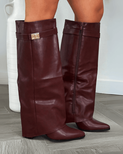 SEAME - Rachelle Suede Boots Burgundy Glazed 37