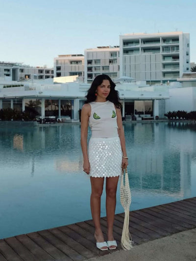 Seame - Rain Shell Mini Skirt White S