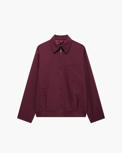 SEAME - Rhea - Burgundy Womens Bomber Jacket with Zipper Closure | Retro Fall Outerwear Burgundy Jacket M