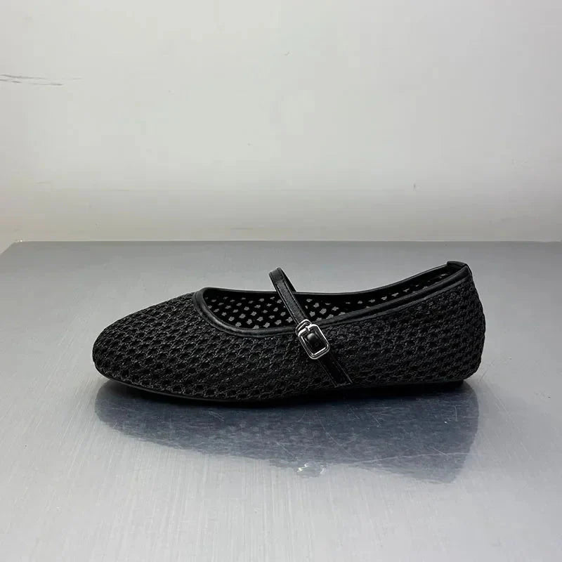 SEAME - Sabrina Mesh Ballet Flats Blue 35