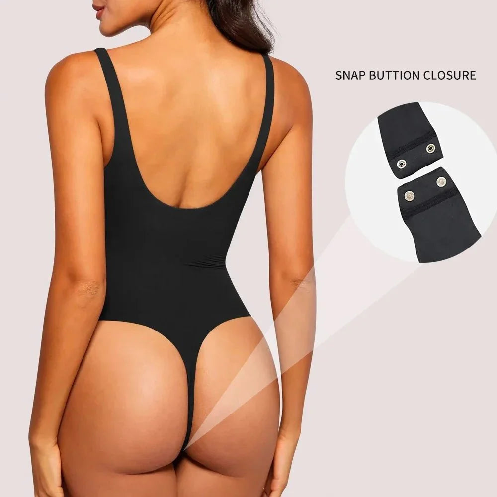SEAME - Seame Square Shapewear Bodysuit Black S
