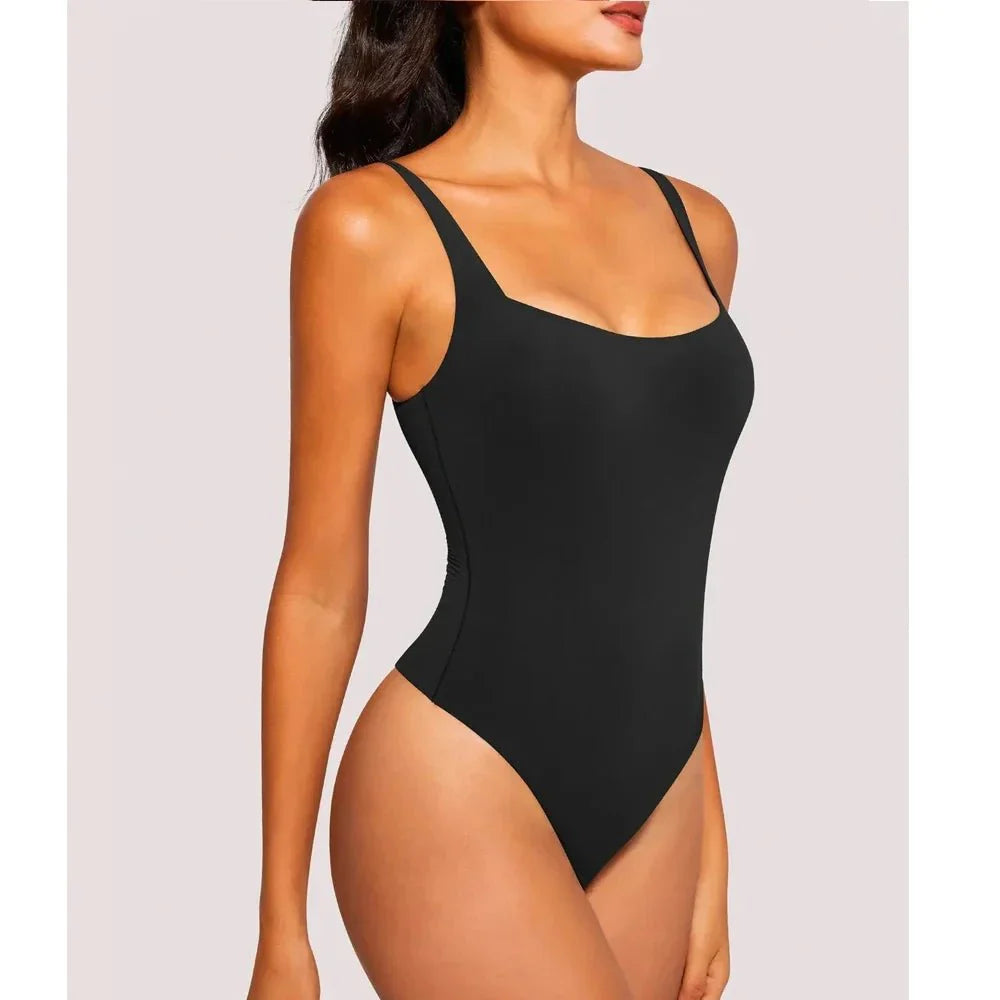 SEAME - Seame Square Shapewear Bodysuit Black M