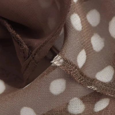 SEAME - SEAME Women's Summer Dress - Sleeveless Polka Dot Suspender with Layered Design Brown XS