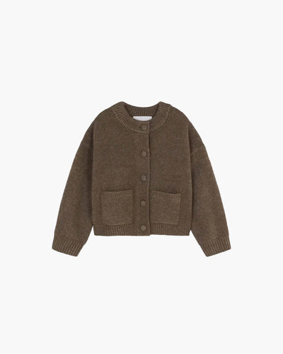 SEAME - Vanessa Thick Knitted Cardigan Brown S