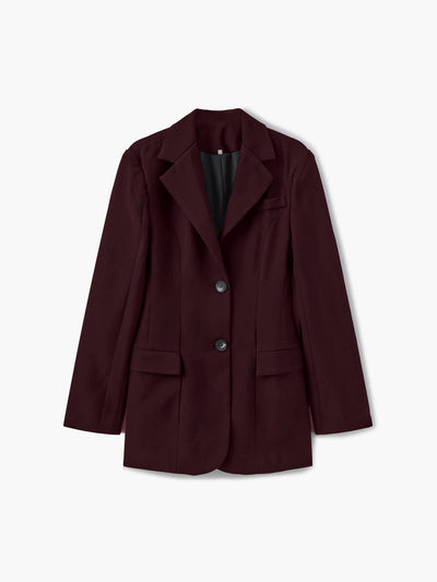 Seame - Zarla Long Sleeve Blazer Burgundy S